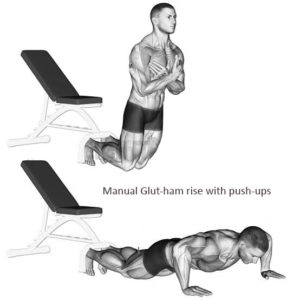 Manual Glut-ham rise with push-ups